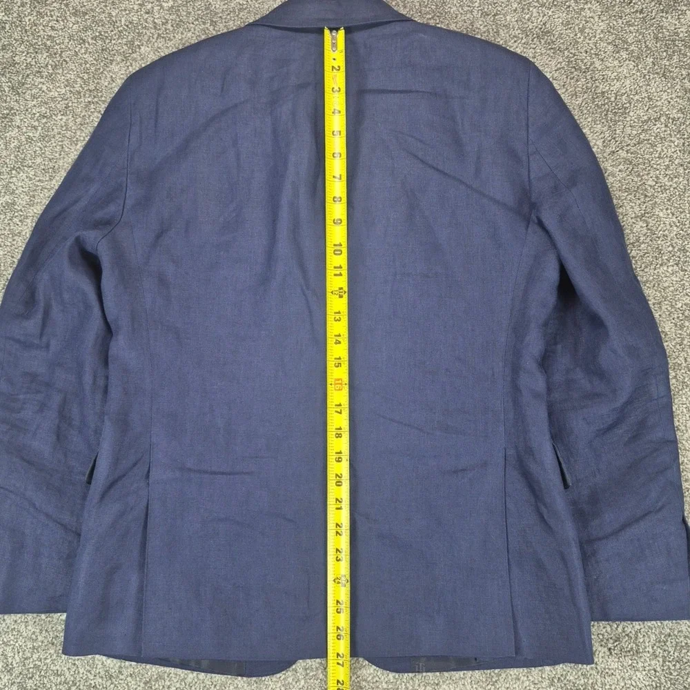 Tommy Hilfiger 100% Linen Blazer Mens 38S Navy Blue Two Button Sport Coat Jacket